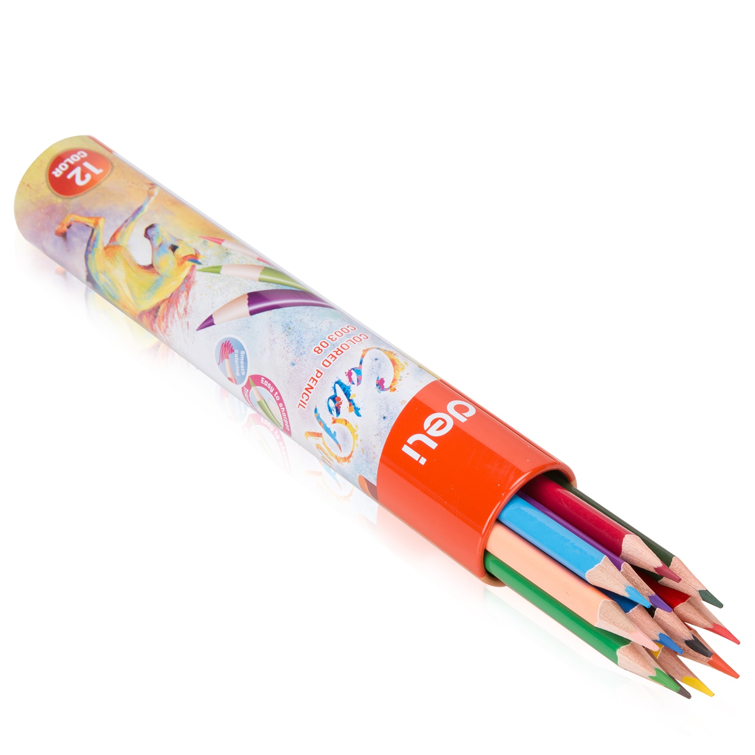 Deli Color Pencil Tin Round Box Model no. 00308
