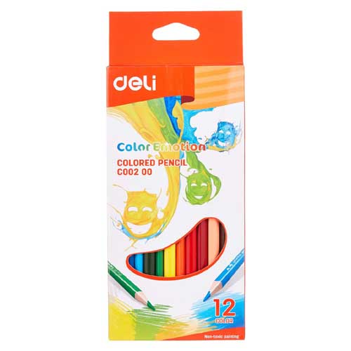 Deli Colour Pencil Wooden 12 Pcs Model no. 00200