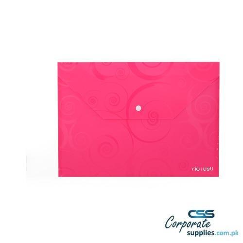 Deli Deco File Bag Snap A4 5C Translucent (E39640)