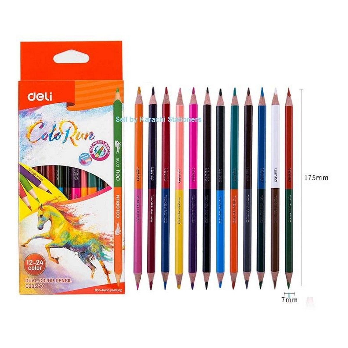 Deli Dual Color Pencil Large Size Model no. 00520