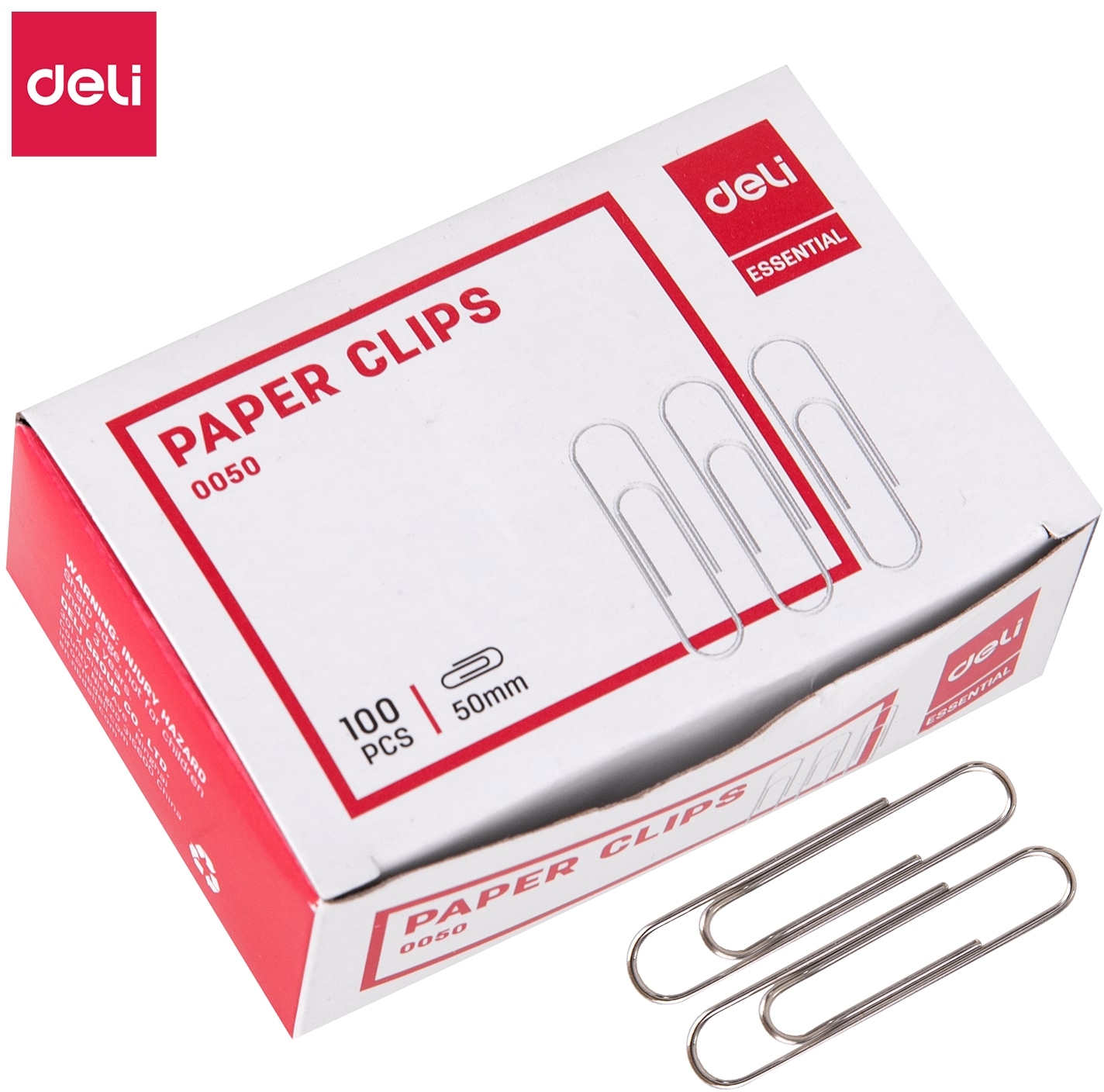 Deli Paper Clip 50mm 100Pcs Box Model no. 0050