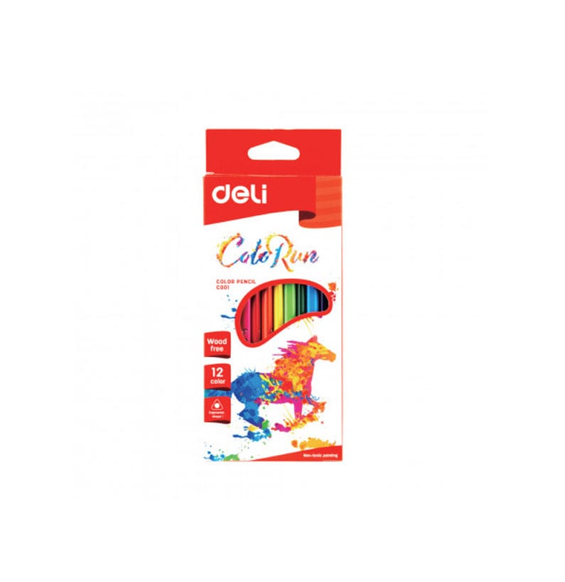 Deli Plastic Colour Pencil 12 Pcs set Model no. 00100