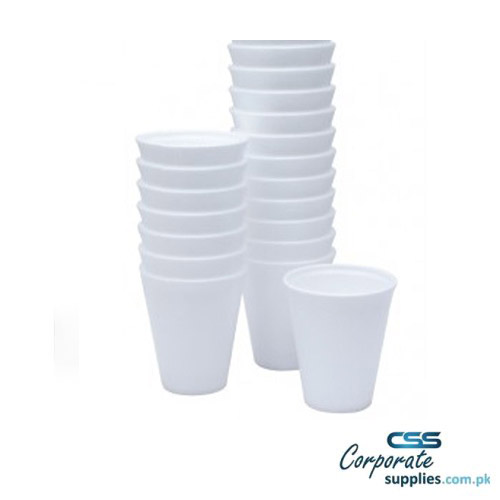 Disposable Polystyrene Foam White Cups - Pack of 50 pcs