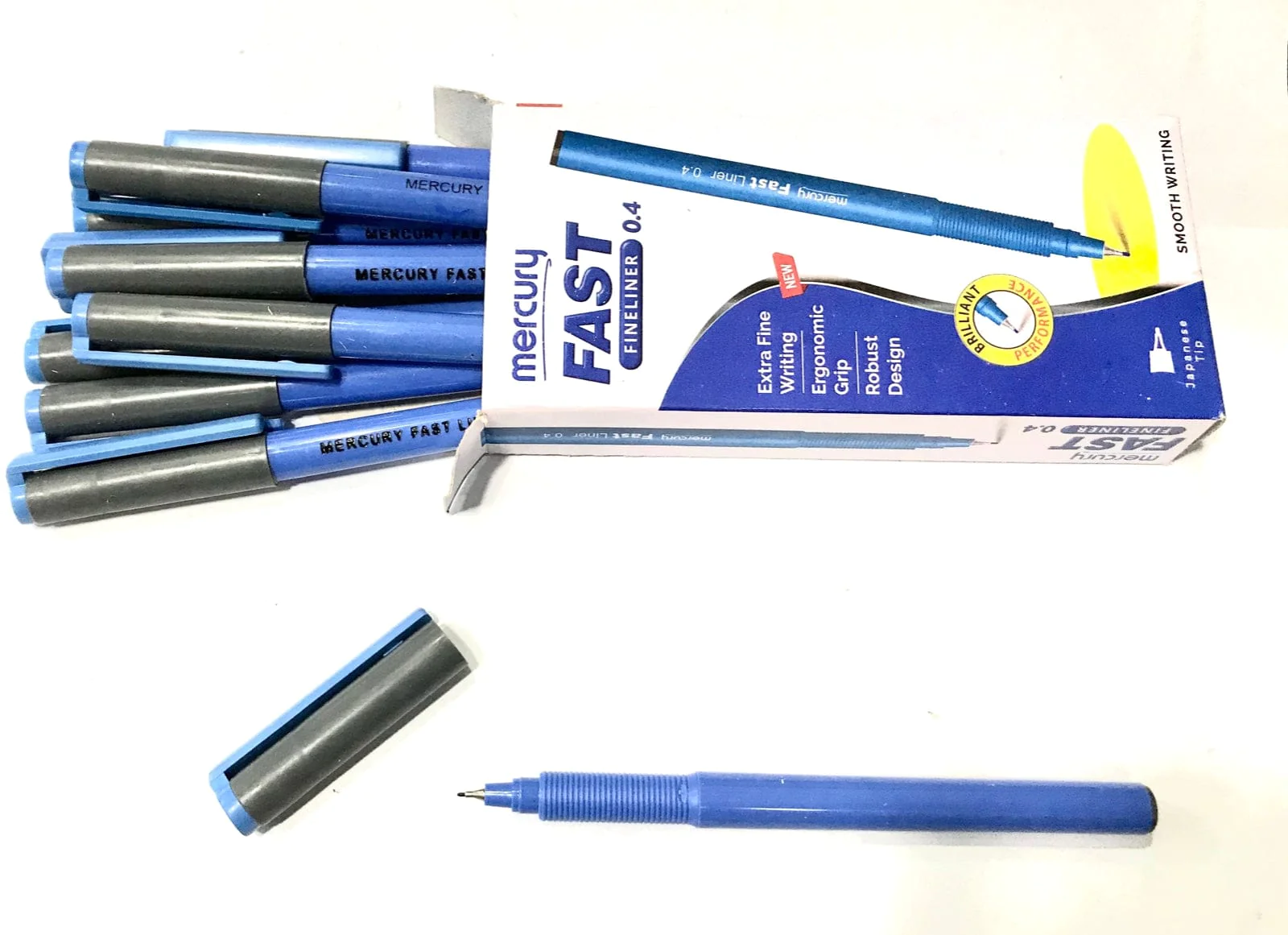 Mercury Fast Fineliner (Box of 10 Pcs) - Blue