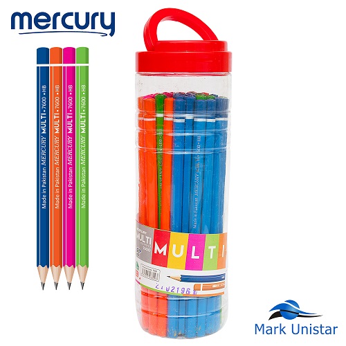 Mercury Multi Pencil Jar of 48 Pcs