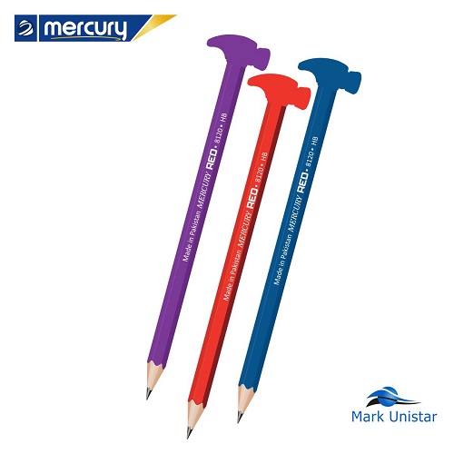 Mercury Red Pencil with Eraser topper Jar