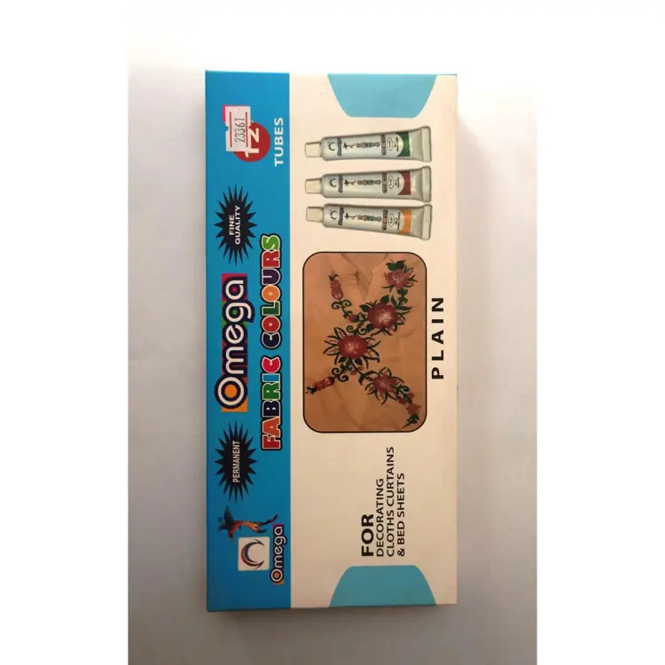 Omega Fabric 12 colour plain tube 12ml