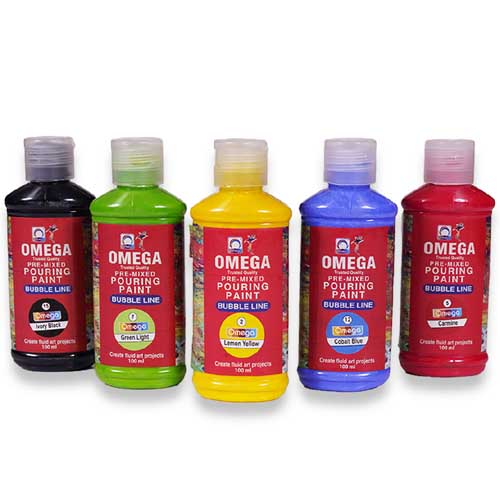 Omega Pouring Colour Bubble Line 6 colour Set 100ml