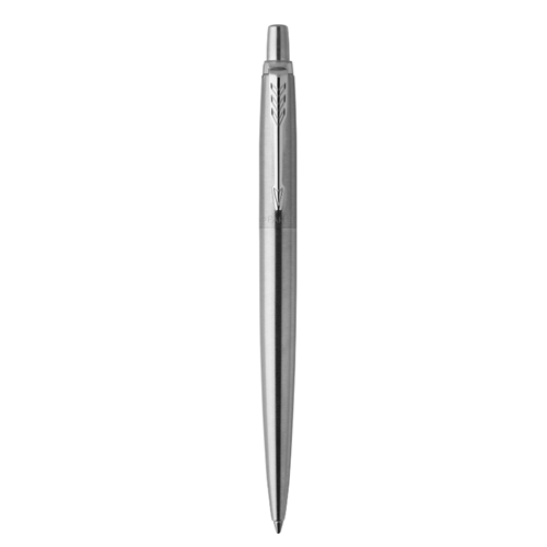 Parker Stainless Steel Jotter Blue Ball Point Pen Chrome Trim
