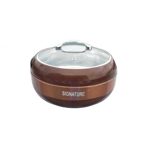 Signature Medium Hot Pot With Glass Top - Brown