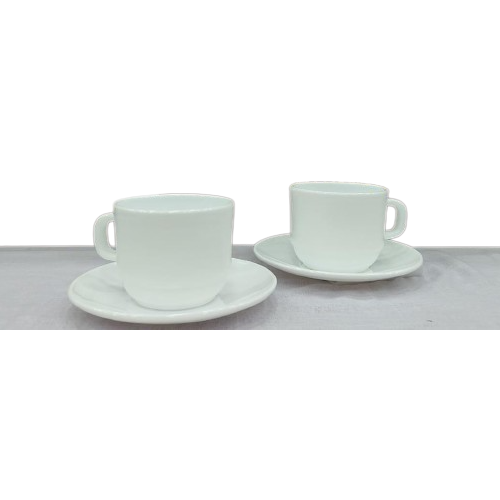 White Porcelain Tea Cup With Saucers